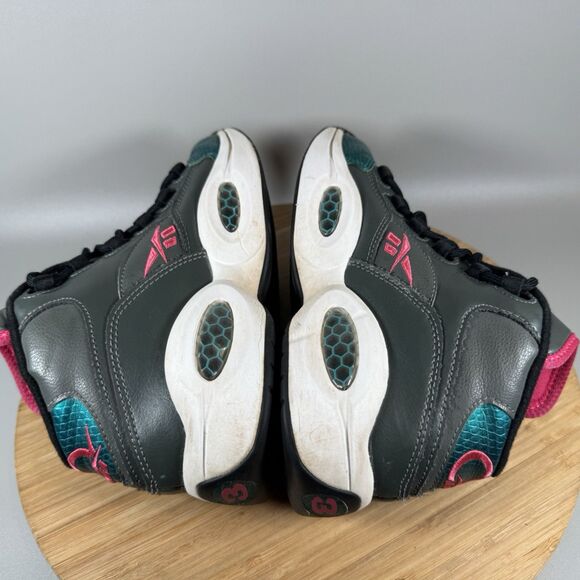 Reebok‎ Question Mid Hi Top Sneakers Womens 6 (Youth 4.5) Grey Blue Shoes - Picture 5 of 8